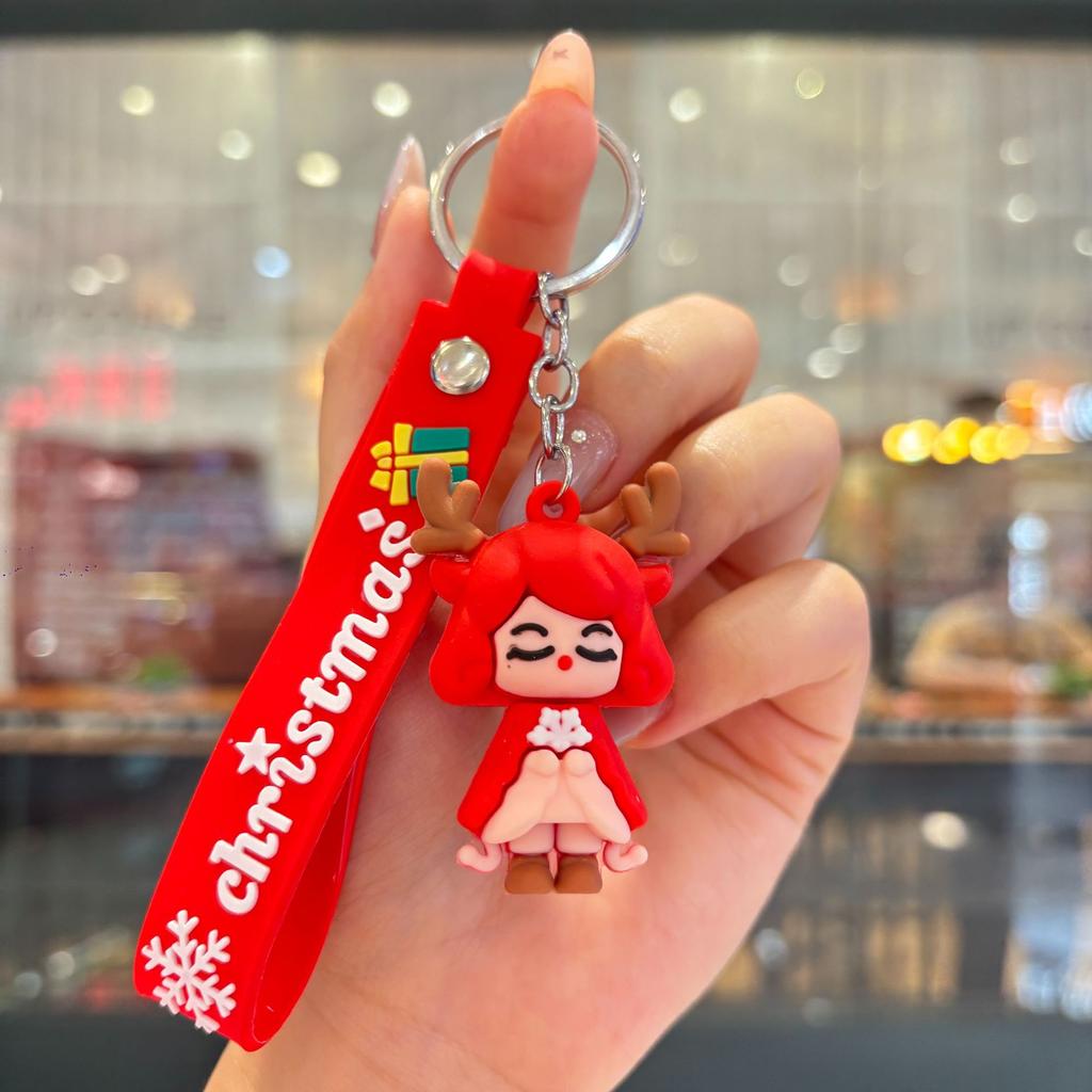 New Christmas Cartoon Keychain Bag Pendant Exquisite Santa Claus Car Keychain Small Gift
