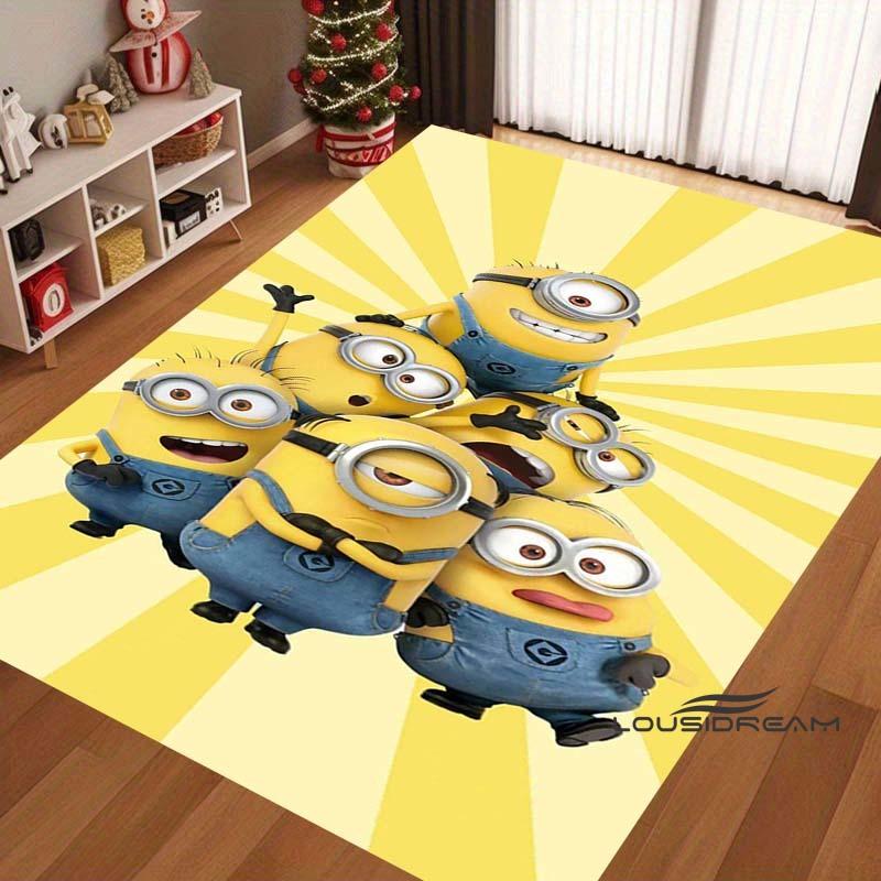 Cute Cartoon 3D-Printed Minions Rug—Suitable for Living Rooms, Bathrooms, Creative Doormats, Bedroom Rugs, and More.