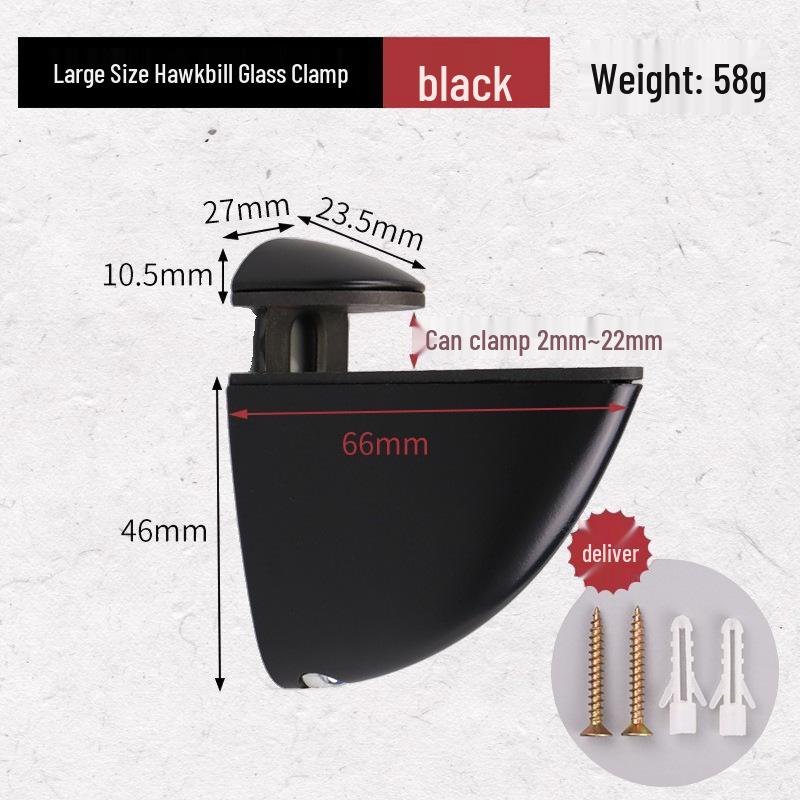 Modern Glass Partition Clip Bracket Holder - Hardware Accessory for Layer Board Fixing