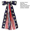 Large Patriotic Star Ribbon Bow 4th of July Red White And Blue Plaid Bow Clip Wreath Sash Ribbon for Indoor Outdoor Memorial Day Decor