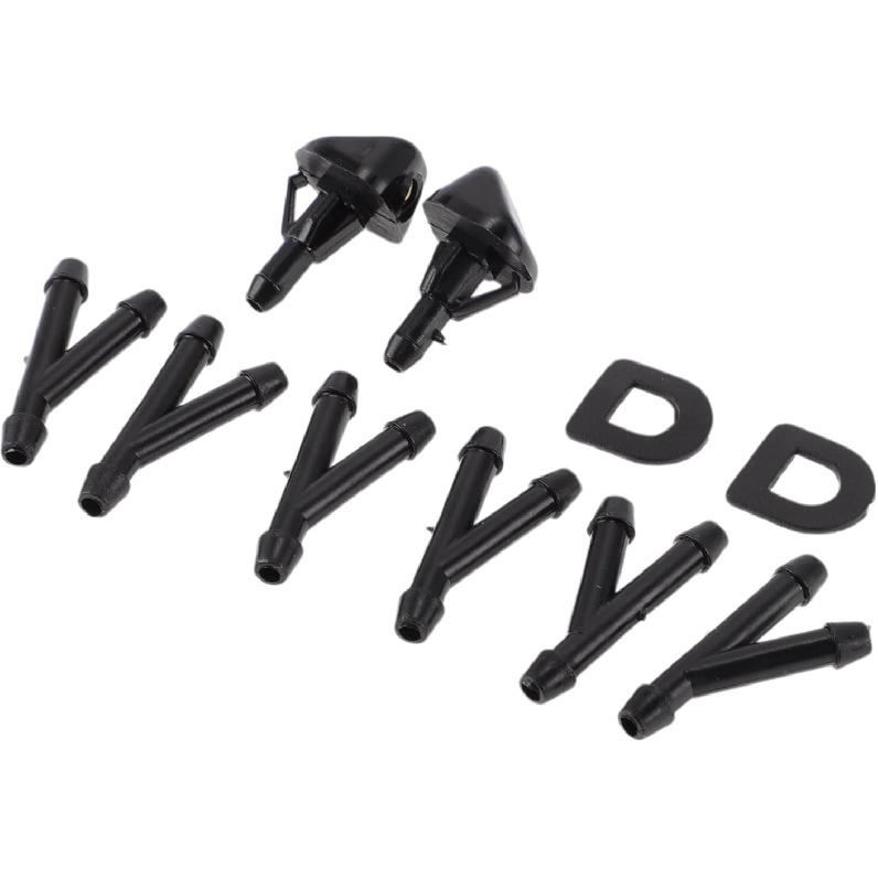 

Windshield Washer Nozzle for Toyota 4Runner 1987-1995 Front W/ 6 Pcs Y Hose Connector Car 8538135040 Black Plastic 1 Set