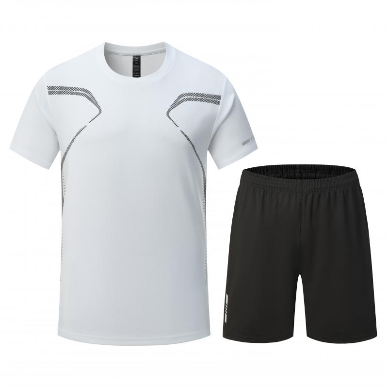Adult Running Sportswear Quick Drying T-shirt Set Short Sleeve Uniform Fitness Clothes Tracksuit Gym Sports Outfit Clothing