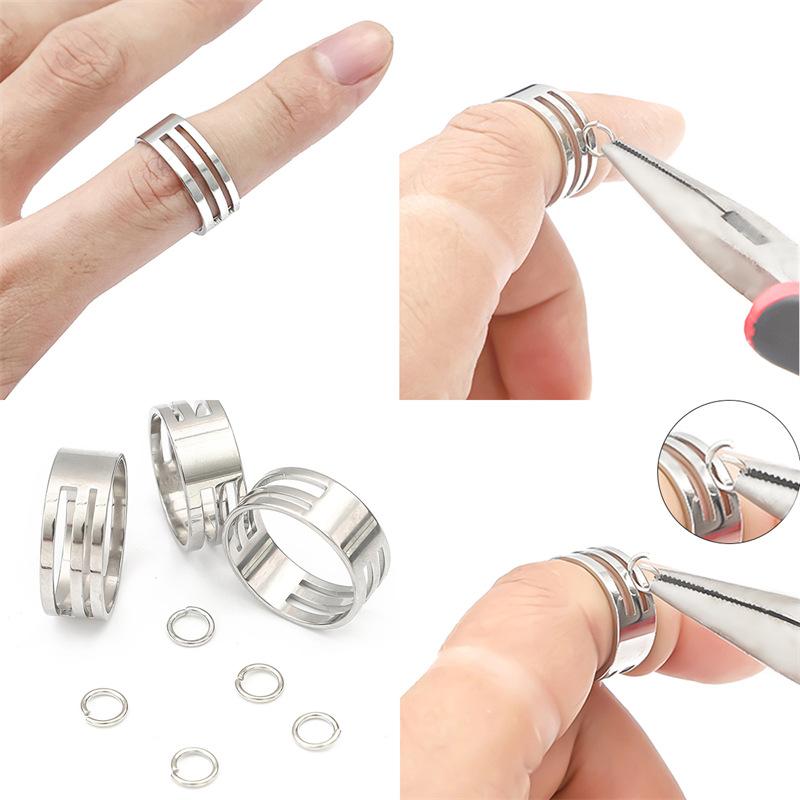Stainless Steel Jump Ring Open Closing Finger Ring For Diy  Jewelry Making Tool
