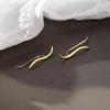 925 Sterling Silver Streamlined Stud Earrings for Women - Niche Summer 2022 Trend Ear Jewelry