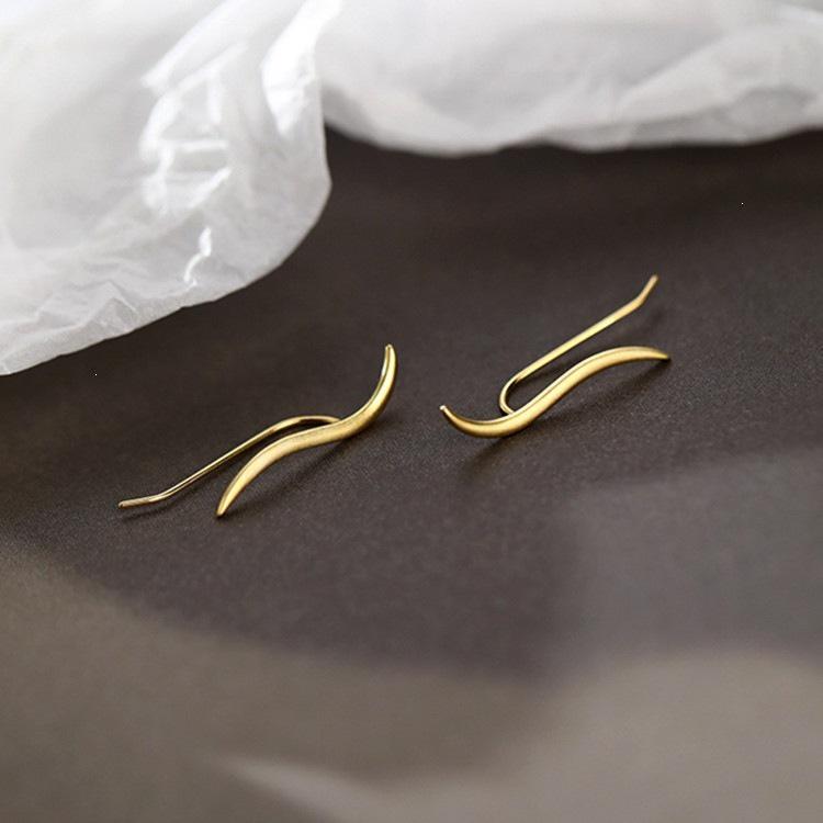 925 Sterling Silver Streamlined Stud Earrings for Women - Niche Summer 2022 Trend Ear Jewelry
