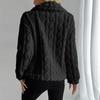 Women's Fashion Color Collar Button Long Sleeve Plush Warm Women's Jacket Coat