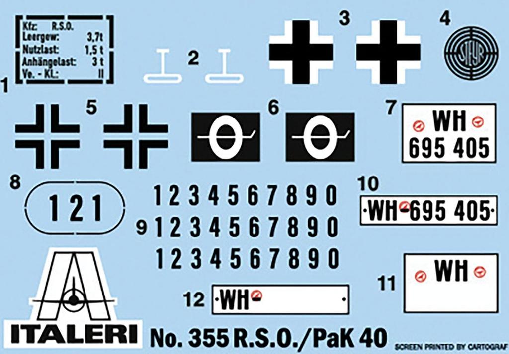 Platz Italeri 1/35 WWII German 7.5cm Pak 40/4 RSO Plastic Model Kit IT0355 (Tank)