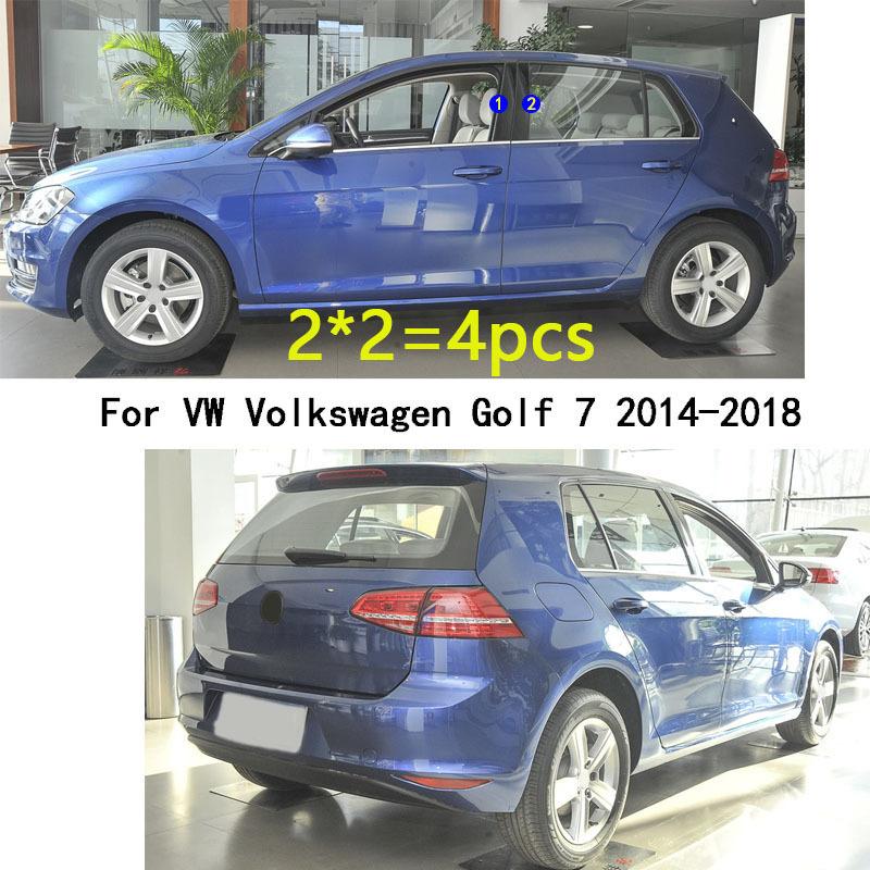 Car TPU/Glossy Mirror Pillar Post Cover Door Trim Window Sticker For VW Volkswagen Golf 7 Golf7 2013 2014 2015 2016 2017-