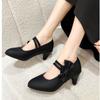 Fashion 2024 Korean Fashion Pointed Toe Women's High Heels Elegant Bow Wedding Bridal Shoes Comfortable Thick Heel Ladies Formal Shoes