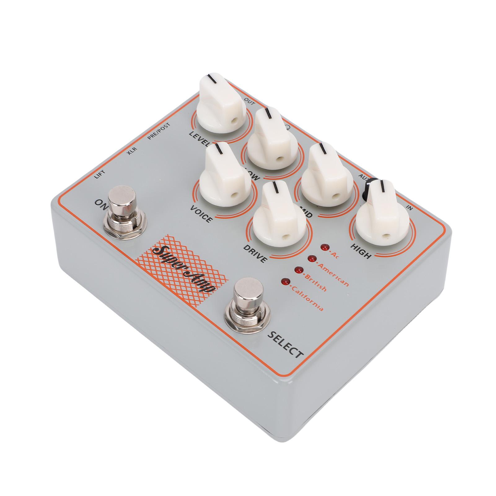 

Guitar Amp Simulator Pedal Guitar Effects Processor DI Box 4-in-1 with Input Headphone Output for Electric Cabinet Simulator