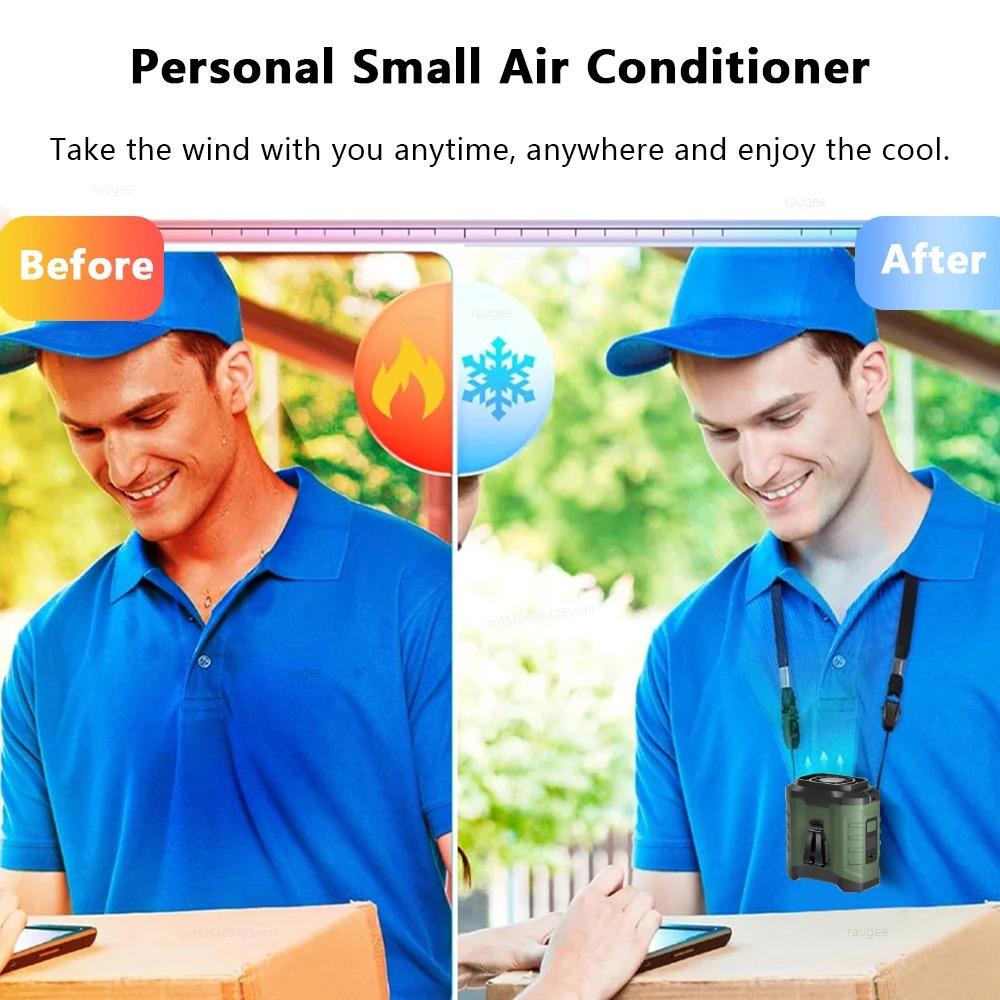 USB Rechargeable Waist Clip Fan Wearable Mini Electric Fan Mini Hanging Neck Fan Construction Site