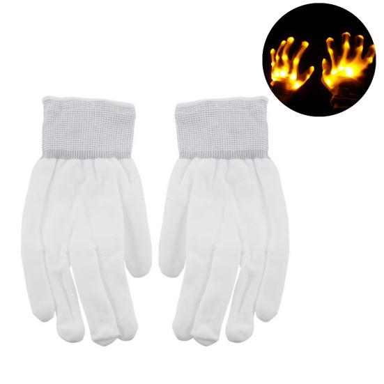 1Pair LED Light Up Hand Finger Gloves Halloween Christmas Costume Dance Decor