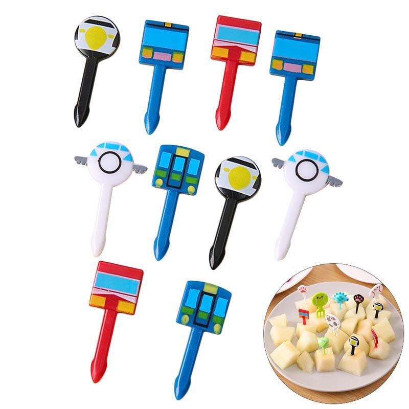 6-20pcs Animal Fruit Fork Mini Cartoon Children Snack Cake Dessert Food Fruit Pick Toothpick Bento Lunches Party Decoration