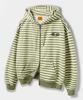 Dimitri Black Vlad Striped Logo Zip-Up Hoodie_Khaki & Oatmeal