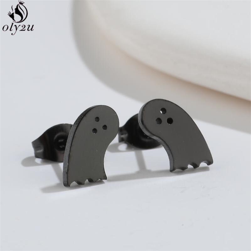 Funny Stainless Steel Gingerbread Man Earring Cartoon Ghost Ear Jewelry Girls Delicate Mermaid Fairy Earrings Gifts Accessories
