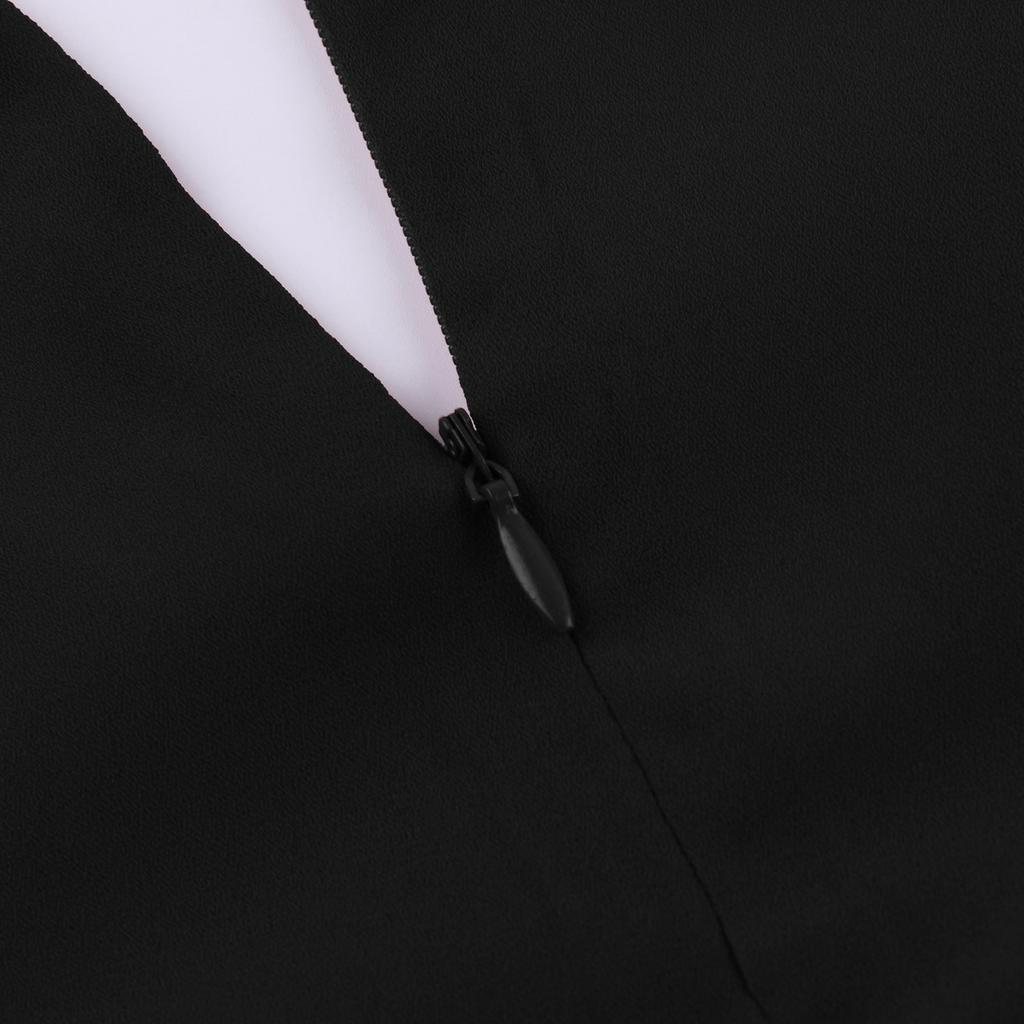 Women's Fashion Casual Color Short Sleeve V-Neck Loose Waist Ruffle Dress