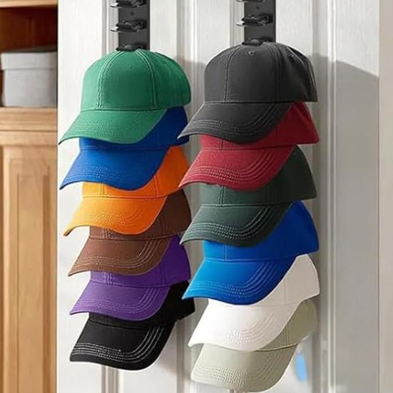 Hat Storage Rack Holds 8 Hats Wall Mountable Space Saving Hat Organizer Large Capacity Rack for Baseball
