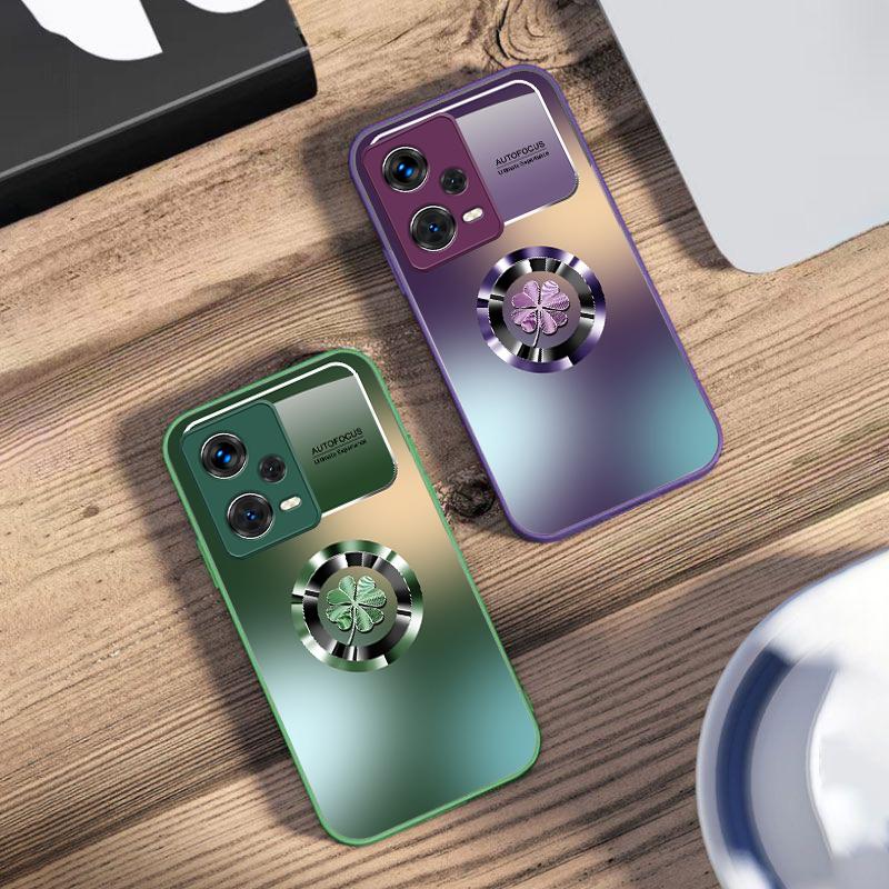 Gradient Flowers For Xiaomi 14 Ultra 13 Lite Redmi Note 13 11 Pro 12 Plus Poco X6 3 Pro F4 6 GT Tempered Glass Phone Case