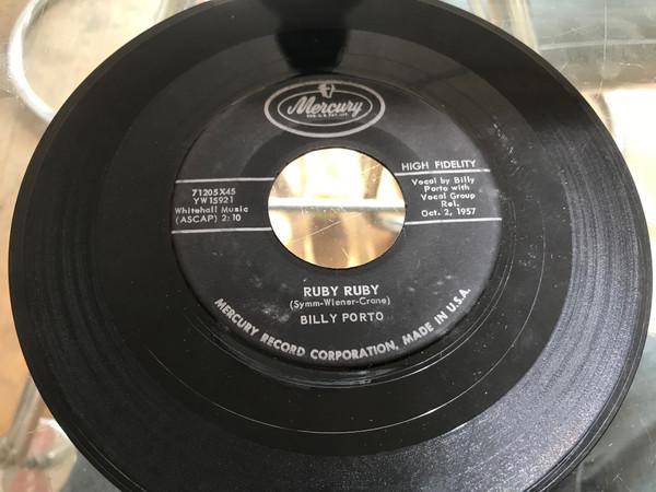 

7inch Record BILLY PORTO - Ruby Ruby 71205X45 Mercury 1957 US Rock Used
