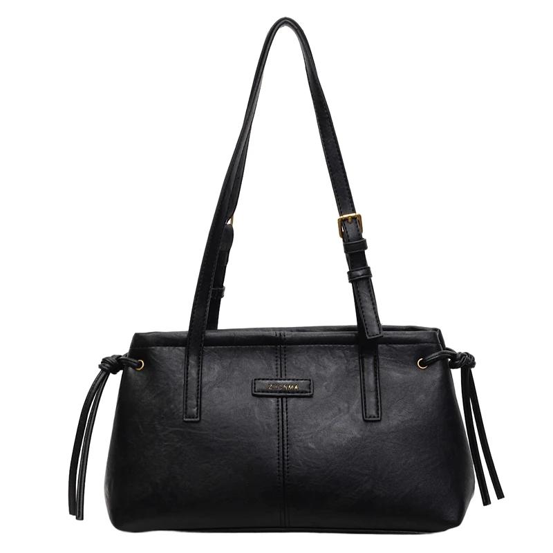 Small PU Leather Tote Bag for Women Square Shoulder Bags 2025 Designer Luxury Brand Solid Color Handbags and Purses
