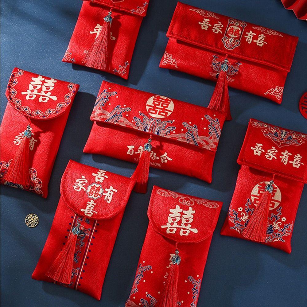 

Multiple Patterns Wedding Embroidery Money Pocket Best Wishes Money Bags Party Gifts