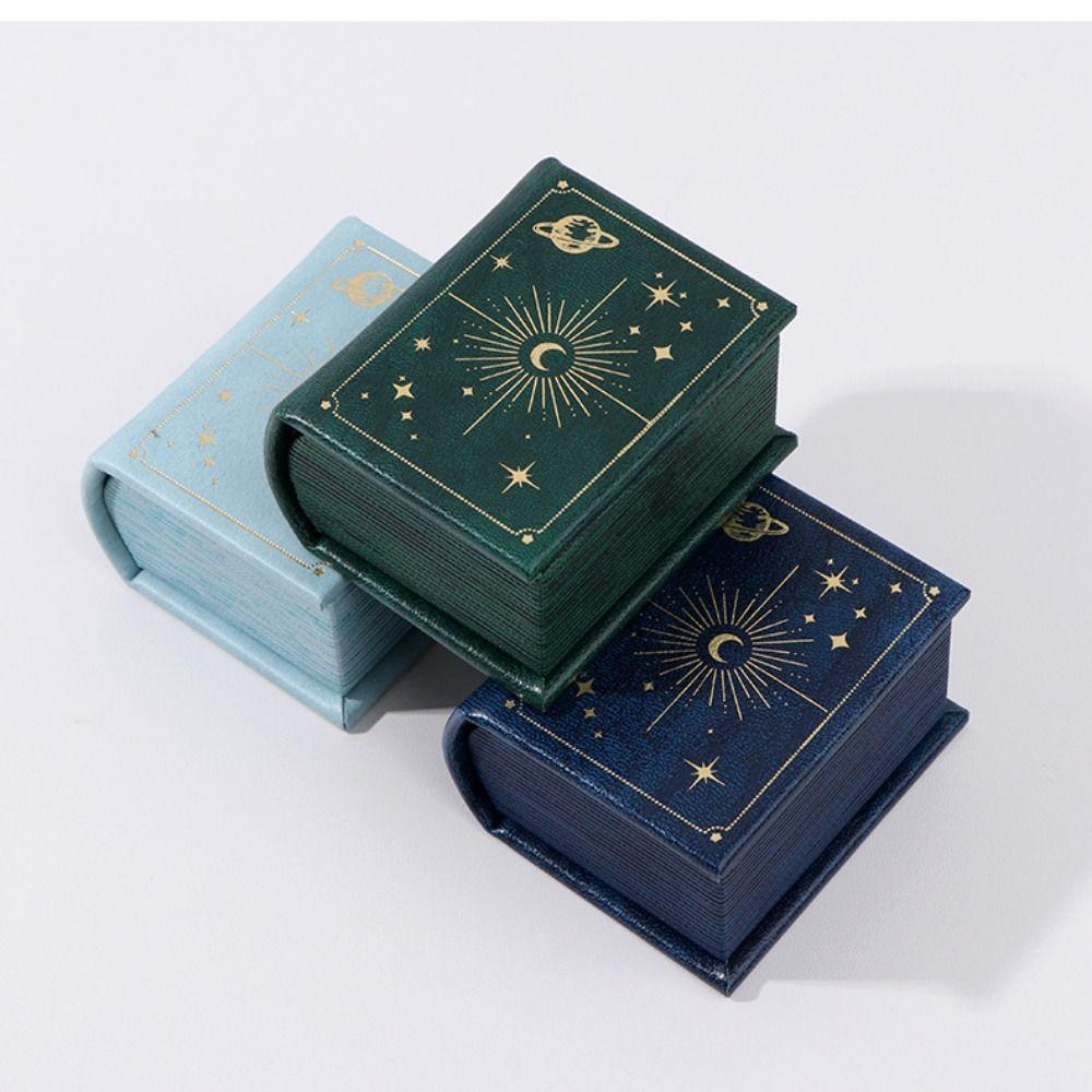 Creative Engagement Ring Case Velvet Jewelry Packaging Durable Book Shape Ring Box  Travel