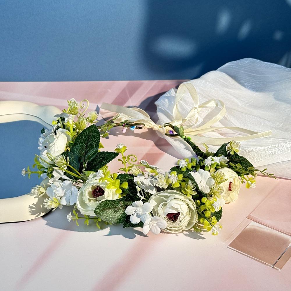 Forest Flower Wreath Adjustable Ribbon Flower Leaf Headbands Floral Headband  Photoshoots Props