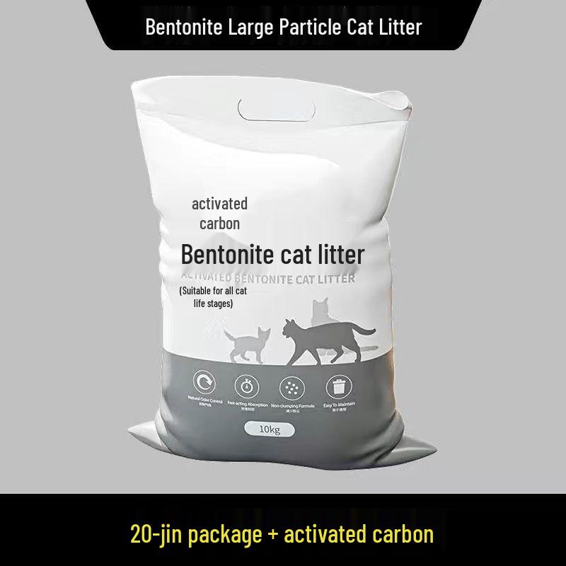 Jin Clumping Cat Litter with Activated Carbon, Large Bag, Odor-Proof Deodorizing Cat Litter.