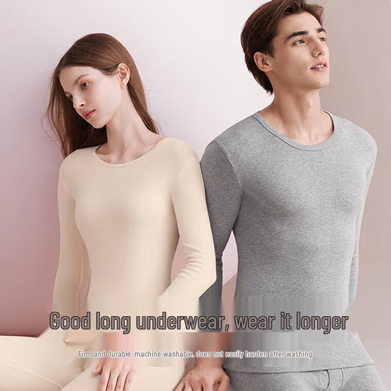 Langsha 100% Cotton Thin Thermal Underwear Set for Men and Women