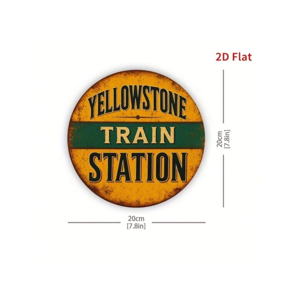Retro Vintage Train Station Metal Sign Wall Art Decor