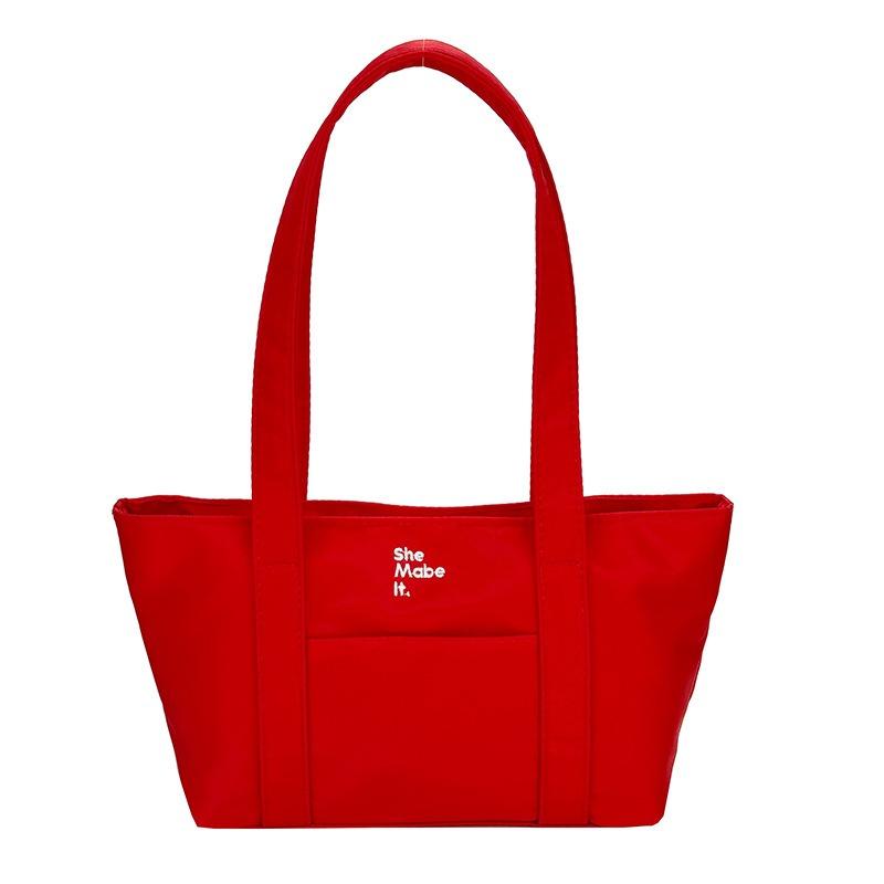 

Fashion large capacity nylon baguette bag women s casual handbag travel niche commuter shoulder underarm bag tote bag червоний