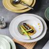 Retro Style Kiln Change Glaze Straw Hat Plate Creative Ceramic Pasta Western Plate Fruit Salad Soup Plate Household Dish