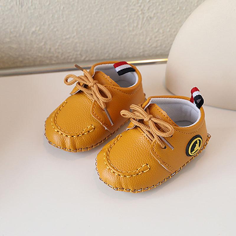 Boys and Girls Toddler Shoes Children Soft-soled Baby Shoes Spring and Autumn 0-1 Years Old Small Leather Shoes Lace-up Single