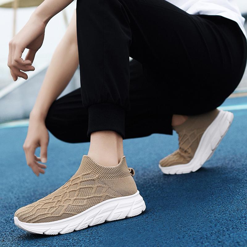 Zapatillas Deportivas Mujer Negro Blanco Caqui Hombres Casuales Ligeras Slip-on Calcetines Zapatos Pareja Zapatillas para Correr