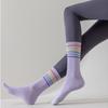 1 Pair Yoga Socks Anti Slip Silicone Mid-Calf Women Sports Socks 95% Cotton Sweat-Absorbent Anti-Odor Breathable Socks
