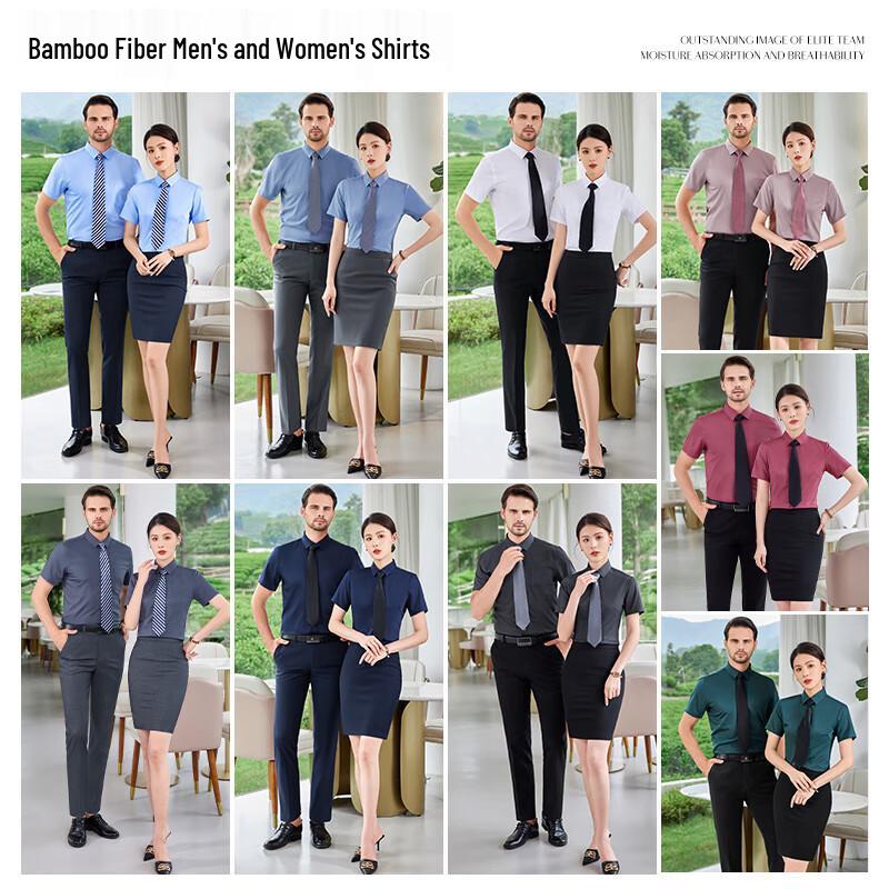Tluoman Unisex Short Sleeve Professional Easy-Care Shirt
