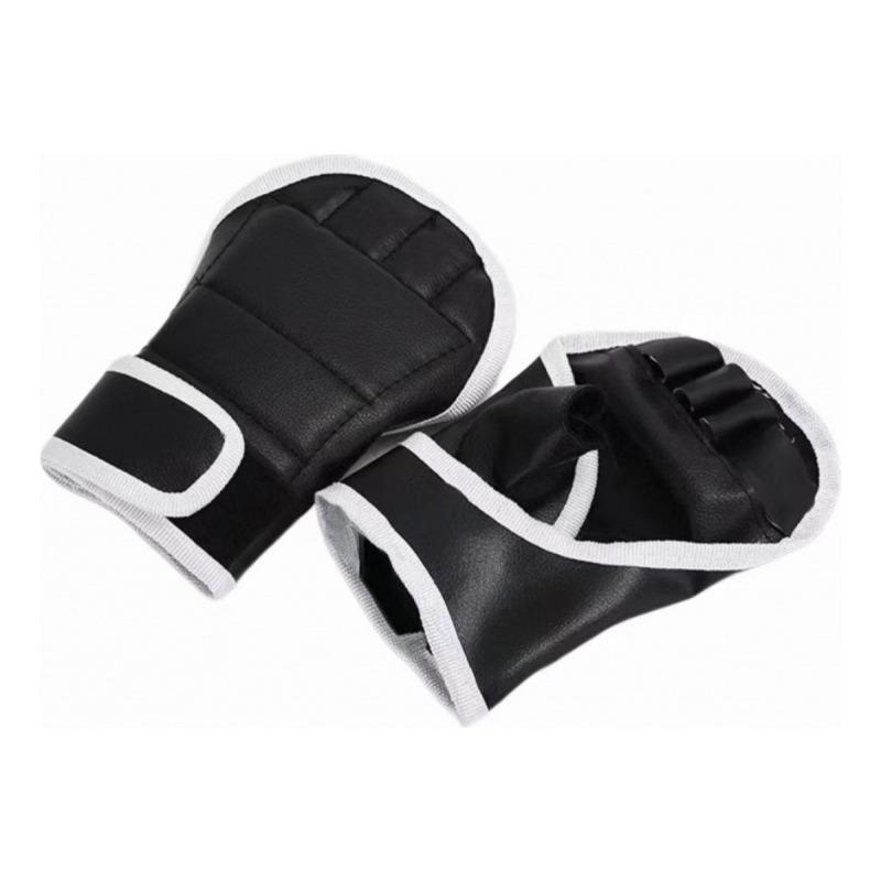 Halbfinger Boxhandschuhe Schwarz 1 Paar Fingerlose Handschuhe für Kampf Fitness Übung Anti-Rutsch Sport Boxhandschuhe