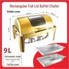 Gold-Plated Stainless Steel Chafing Dish with Glass Lid