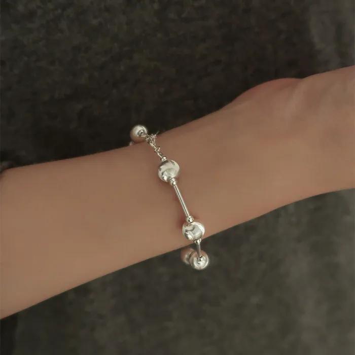 925 Silver Classic Silver Ball Pipe Bracelet