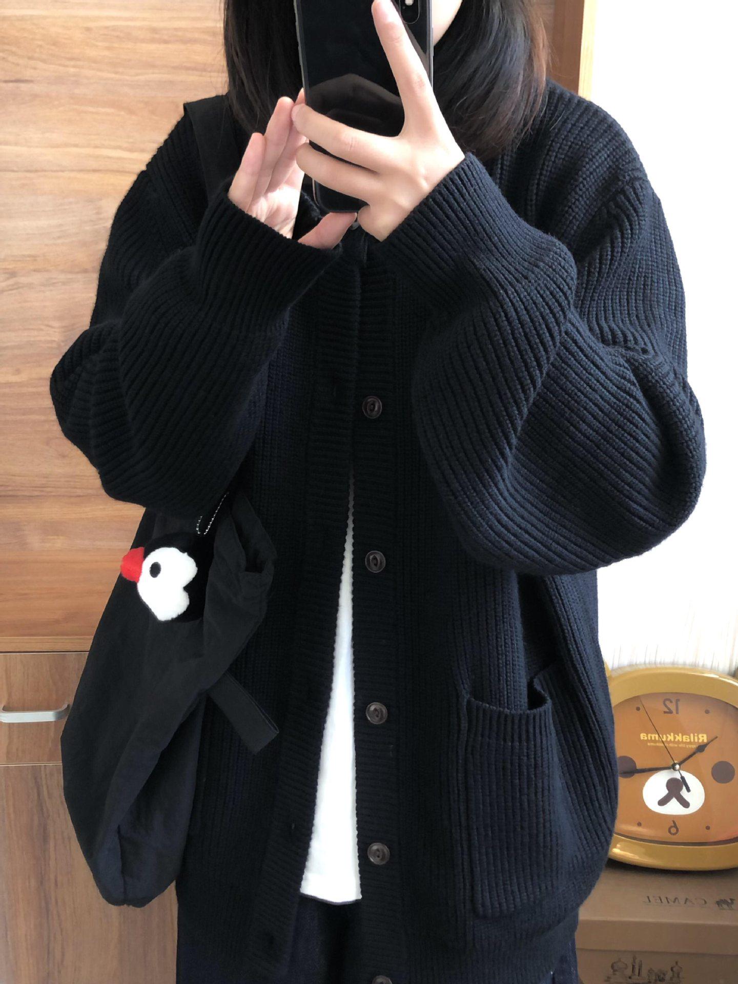 

Женский кардиган крупной вязки в стиле ретро - Свободный, Универсальный, Утепленный для весны/осени 2025 M (Recommended 95-105 kg)