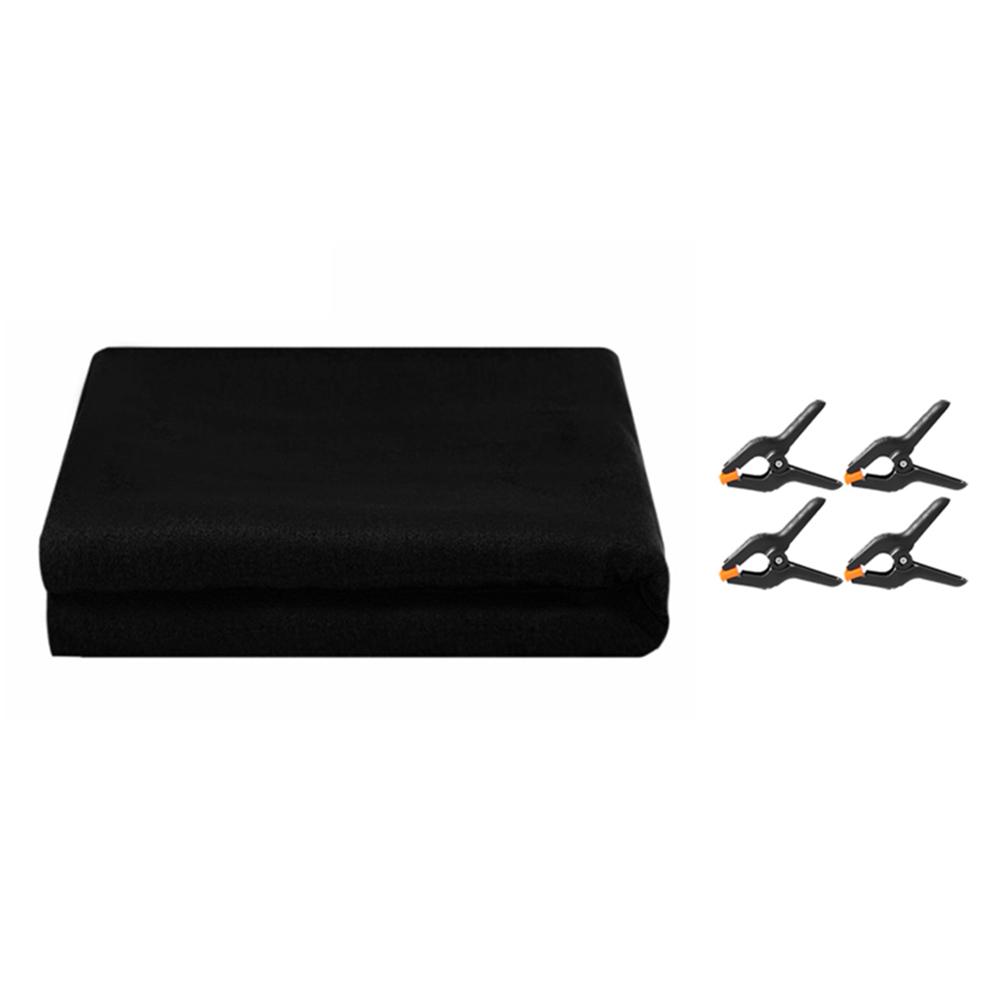 

3 x 6m Photography Backdrop Set with 4 Clips Polyester Background Screen for Studio/Live Streaming Black