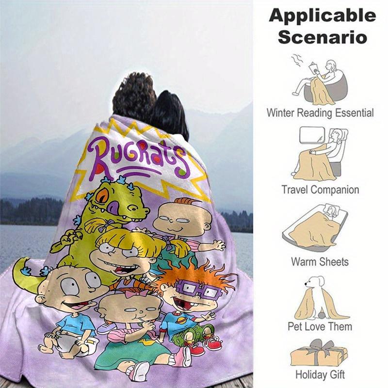 1pc Rugrats Home Decor Blanket: A Cozy Flannel Throw for Bedroom, Living Room, Travel, Camping, Car, Beach, Office Naps, Perfect Gift, Ideal Outdoor R