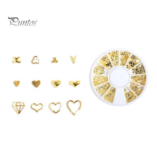 1 Box Nail Art Accessories 3D Metal Rivets Moon Star Shape DIY Manicure Reusable Nail Charm Jewelry Nail Art Manicure Accessories
