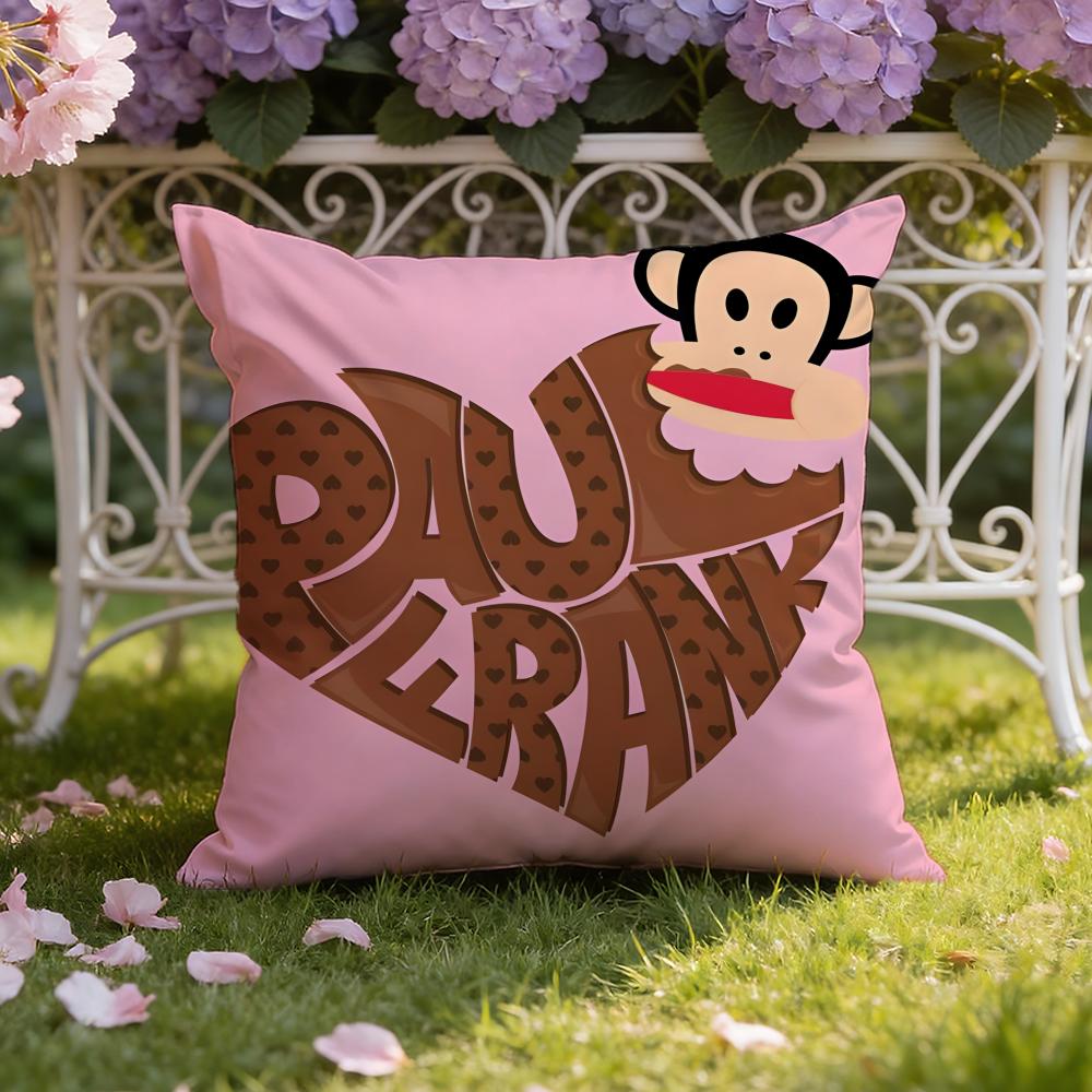 Cartoon P-Paul Frank Monkey Cushion Cover Home & Car Dual-Scene Pillow Cover: Reversible for Premium Comfort