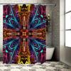 Colorful Bathroom Shower Curtain Abstract Artistic Design for Home Decor 3D Printed Waterproof Fabric In Pink, Yellow, Blue, Red