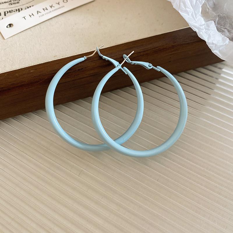 Dopamine Geometry Element Ring Earrings Women's Round Face Explosion Premium Sense Earrings Niche Design Stud Earrings Sweet Earrings