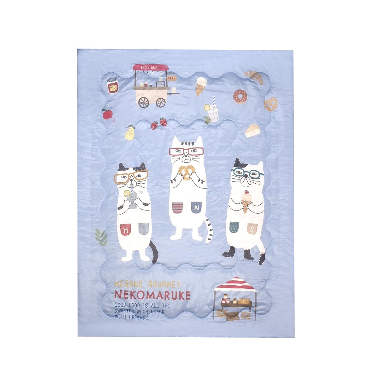 

[Kusuguru Japan] Cooling Quilt Blanket, Nekomaruke SX
