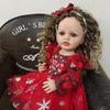 KEIUMI 55 Cm Christmas Gifts Reborn Baby Dolls Full Silicone Vinyl Princess with Curls Fashion Hollaween New Year Decoration Kids Playmates