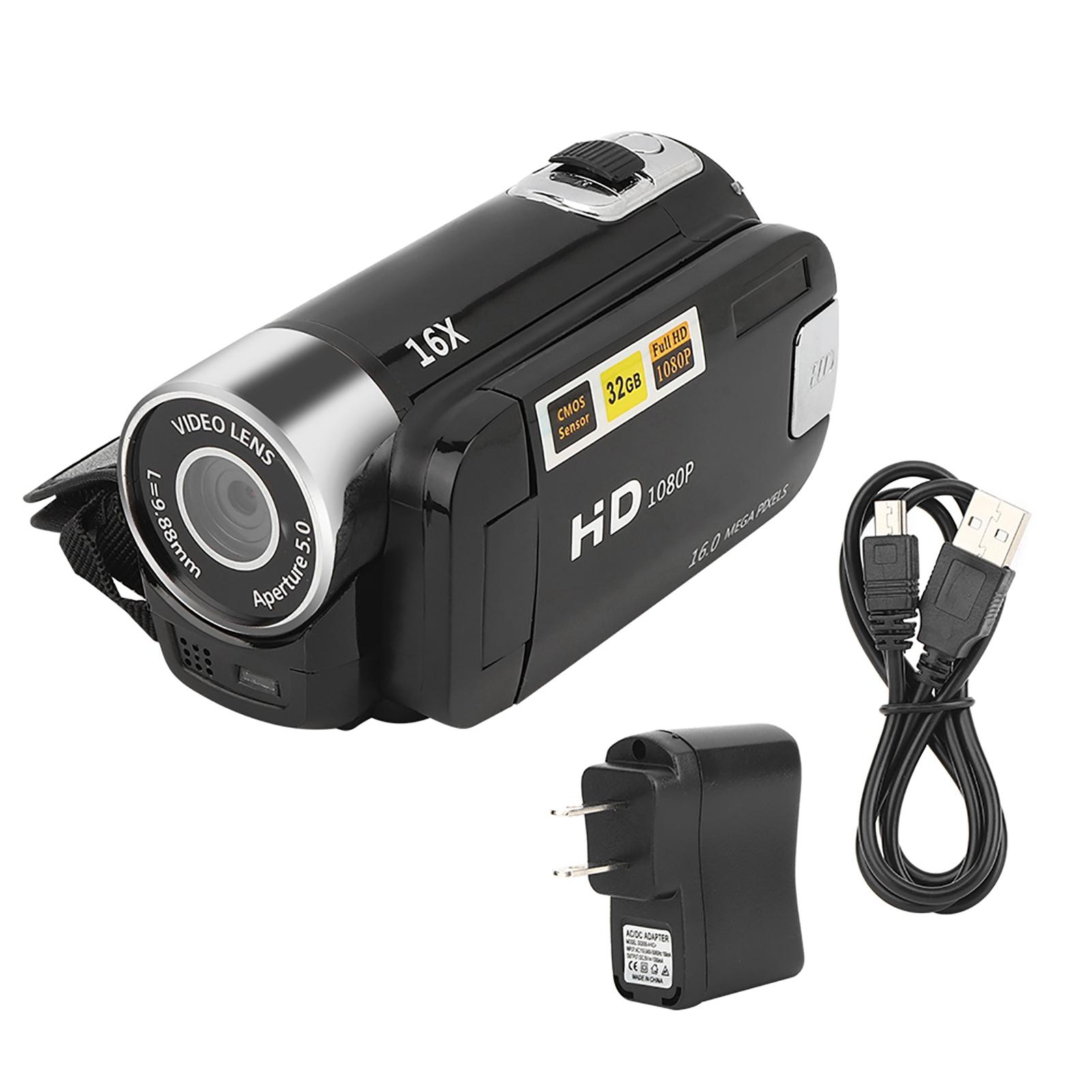 

Digital Camcorder 0-40℃ Working Temperature US Plug 110-240V USB Power Supply 2.4 inch High Definition Camcorder for Travel чорний