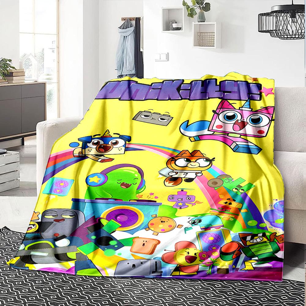 Unikitty Adventure Quest Flannel Blanket Super Soft Warm Cozy Blanket For Sofa Bed Office Travel Allseason Home Decor Gift